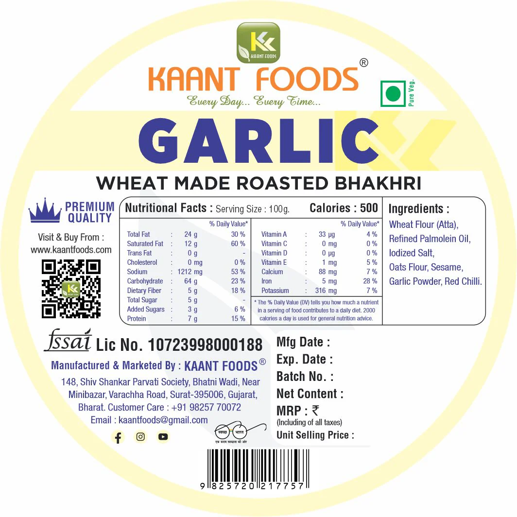 Kaant Foods Garlic Bhakhri - Image 2