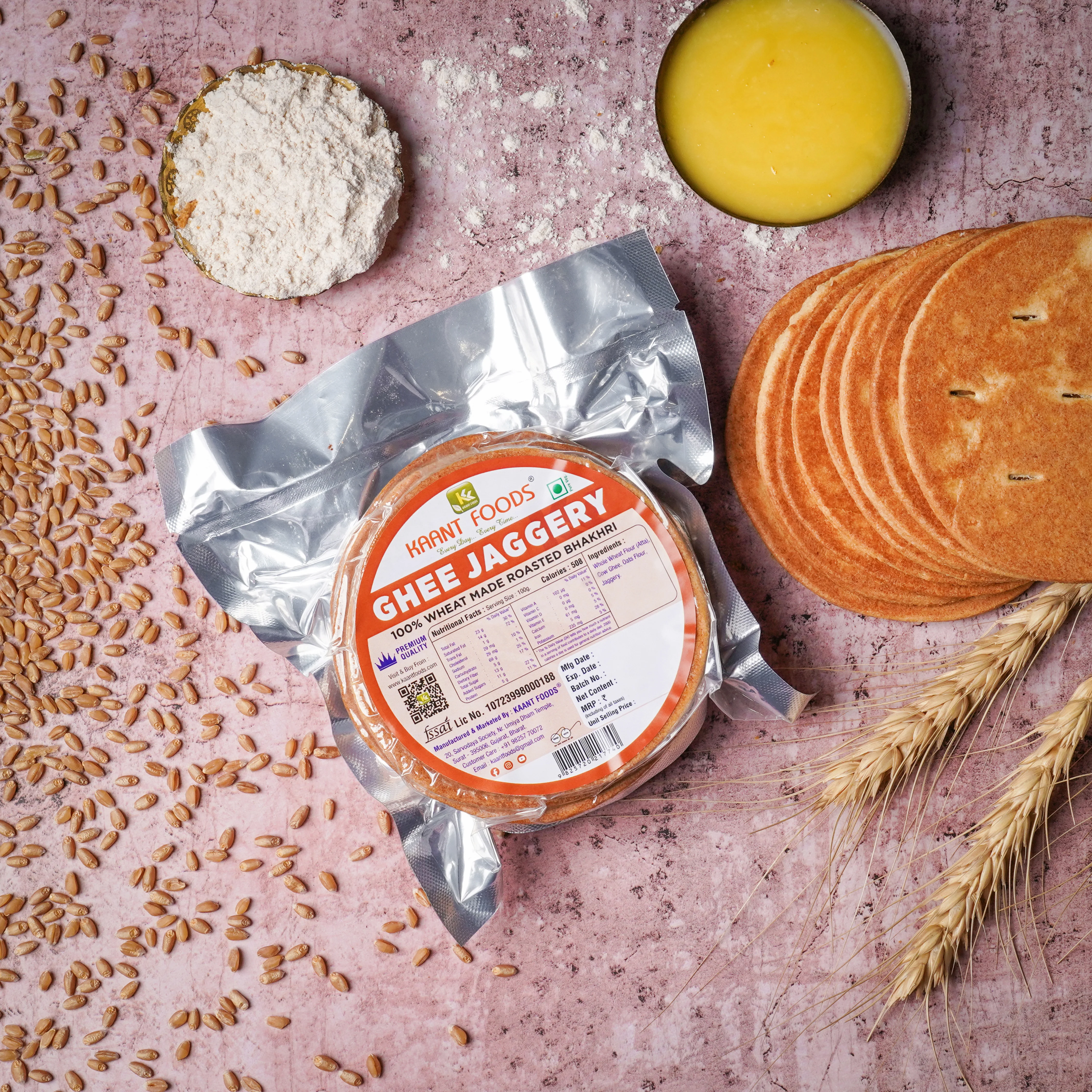 Kaant Foods Ghee Jaggery Bhakhri Kaant Foods Ghee Jaggery Bhakhri-Pack Size-200 g