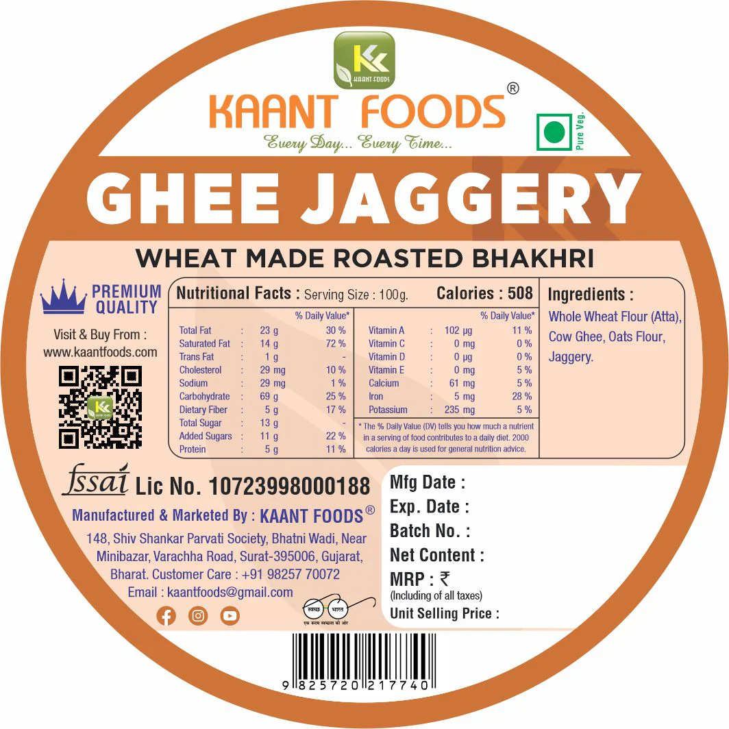 Kaant Foods Ghee Jaggery Bhakhri - Image 2