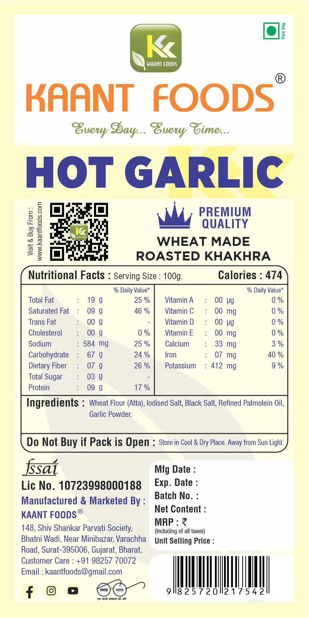Kaant Foods Hot Garlic - Image 2