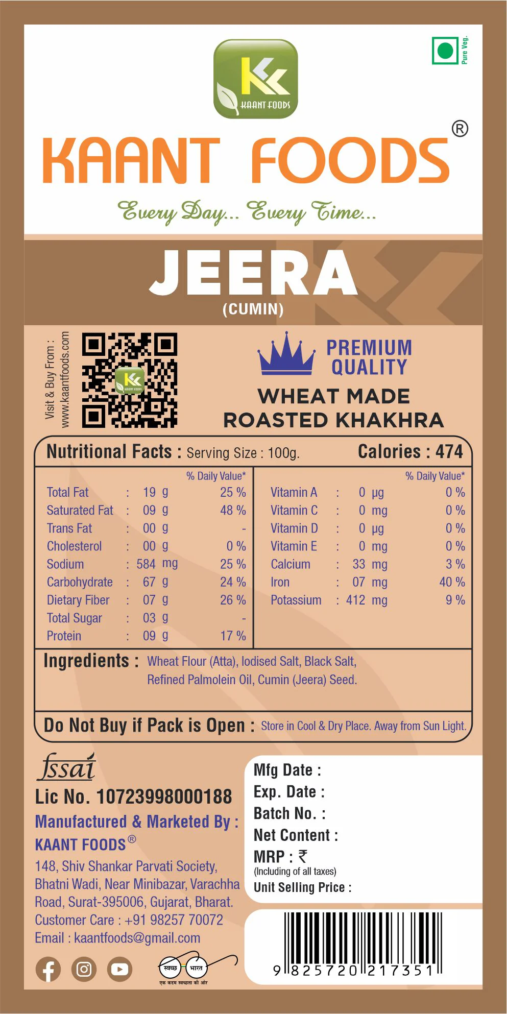 Kaant Foods Jeera Khakhra - Image 2