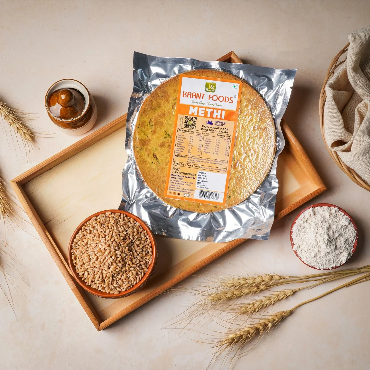 Kaant Foods Methi khakhra Kaant Foods Methi khakhra-Pack Size-200 g