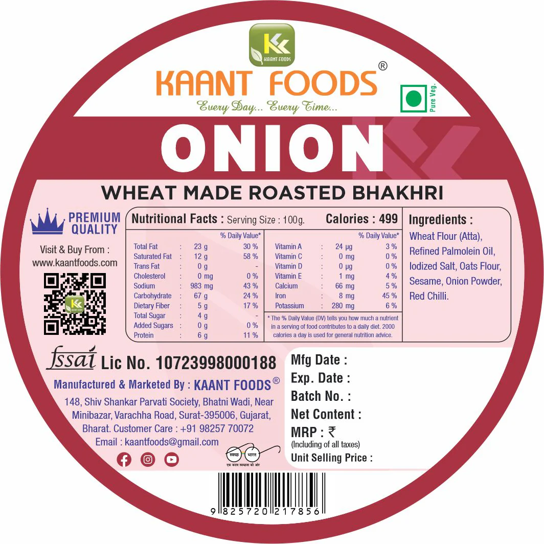 Kaant Foods Onion Bhakhri - Image 2