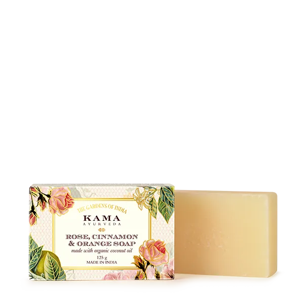 Kama Ayurveda Rose, Cinnamon & Orange Soap Kama Ayurveda Rose, Cinnamon & Orange Soap-Pack Size-125 g
