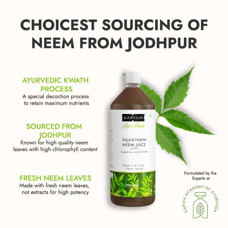Kapiva Ayurveda Rajasthani Neem Juice made from Fresh Neem Leaves - Healthy Hair & Skin - Image 3