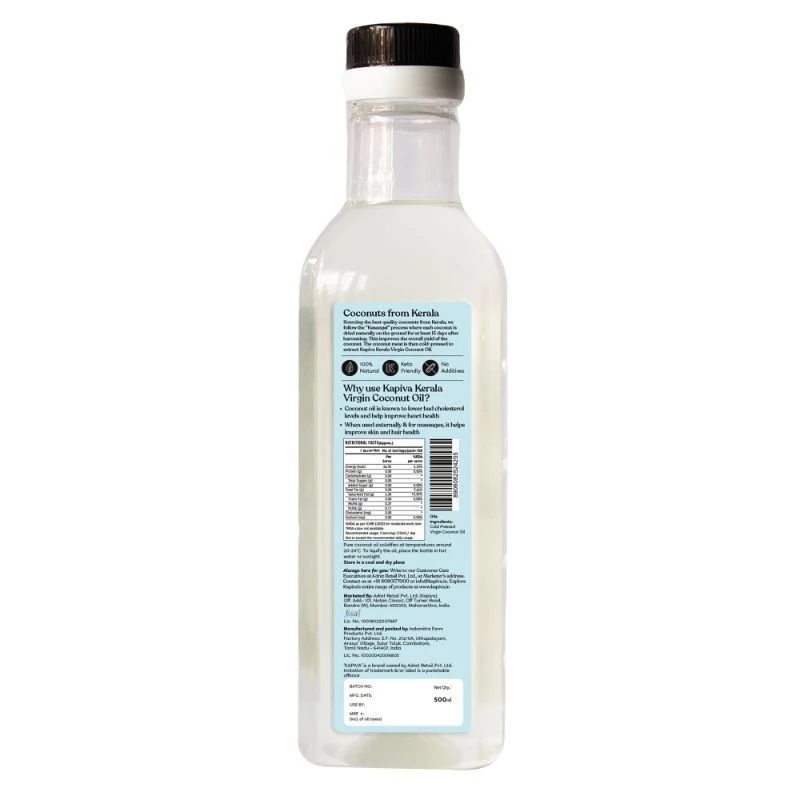 Kapiva Ayurveda Virgin Coconut Cold Pressed Oil - Image 3