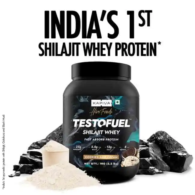 Kapiva Testofuel Shilajit Whey Protein (Cookies & Cream)