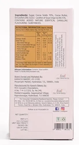 Karachi Bakery Cocoatini 70% Cocoa Dark Chocolate Bar - Image 2