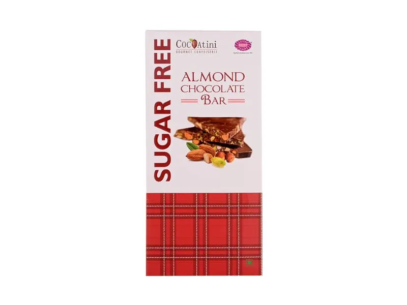 Karachi Bakery Cocoatini Sugarfree Almond Chocolate Bar - Image 2