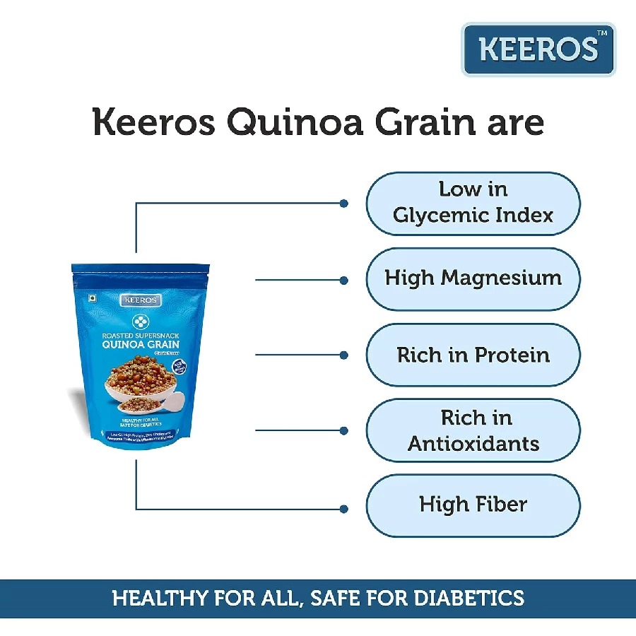 Keeros Quinoa Grain Roasted & Healthy Snacks for Weight Loss - Image 3