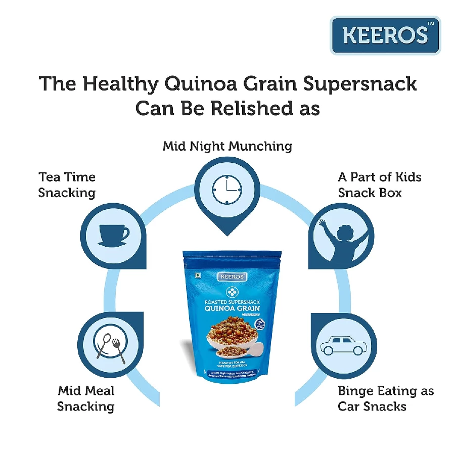 Keeros Quinoa Grain Roasted & Healthy Snacks for Weight Loss - Image 5