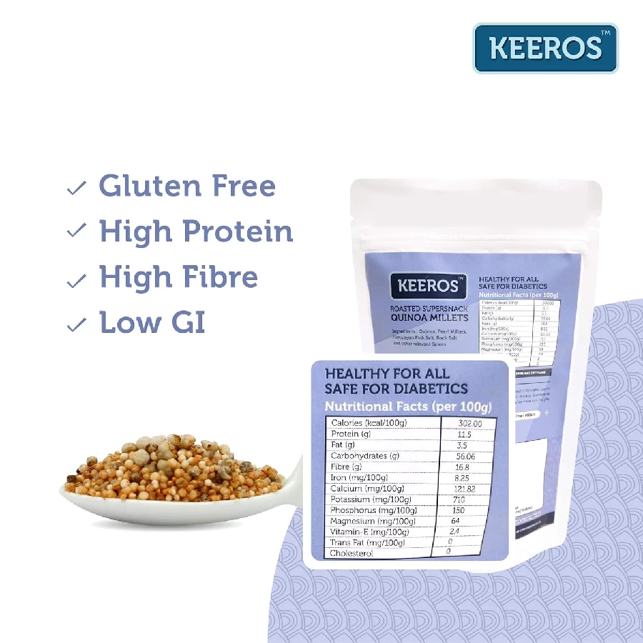 Keeros Quinoa Millets Healthy Sugar Free Snacks (Pack of 2) - Image 3