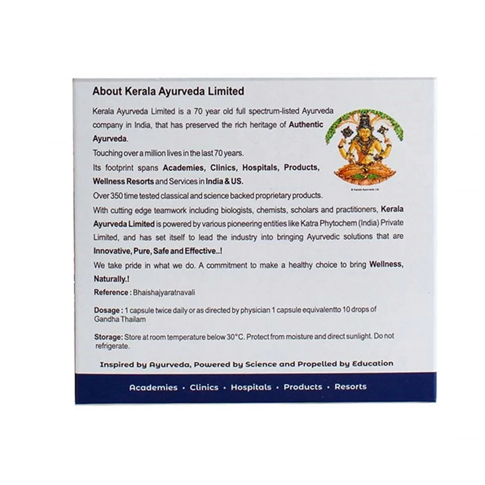 Kerala Ayurveda Gandha Thailam Capsule - Image 2