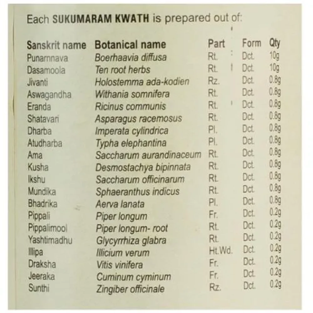 Kerala Ayurveda Sukumaram Kwath - Image 3