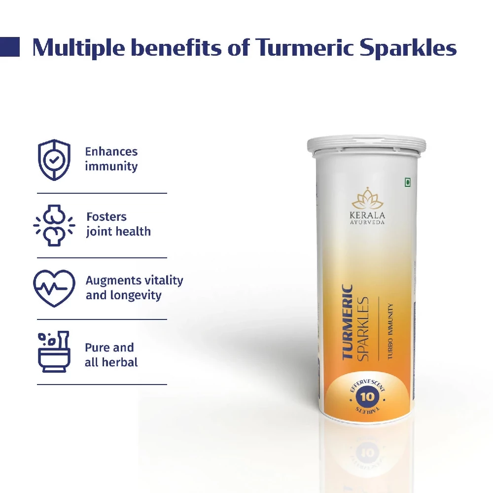 Kerala Ayurveda Turmeric Sparkles Tablets - Image 3