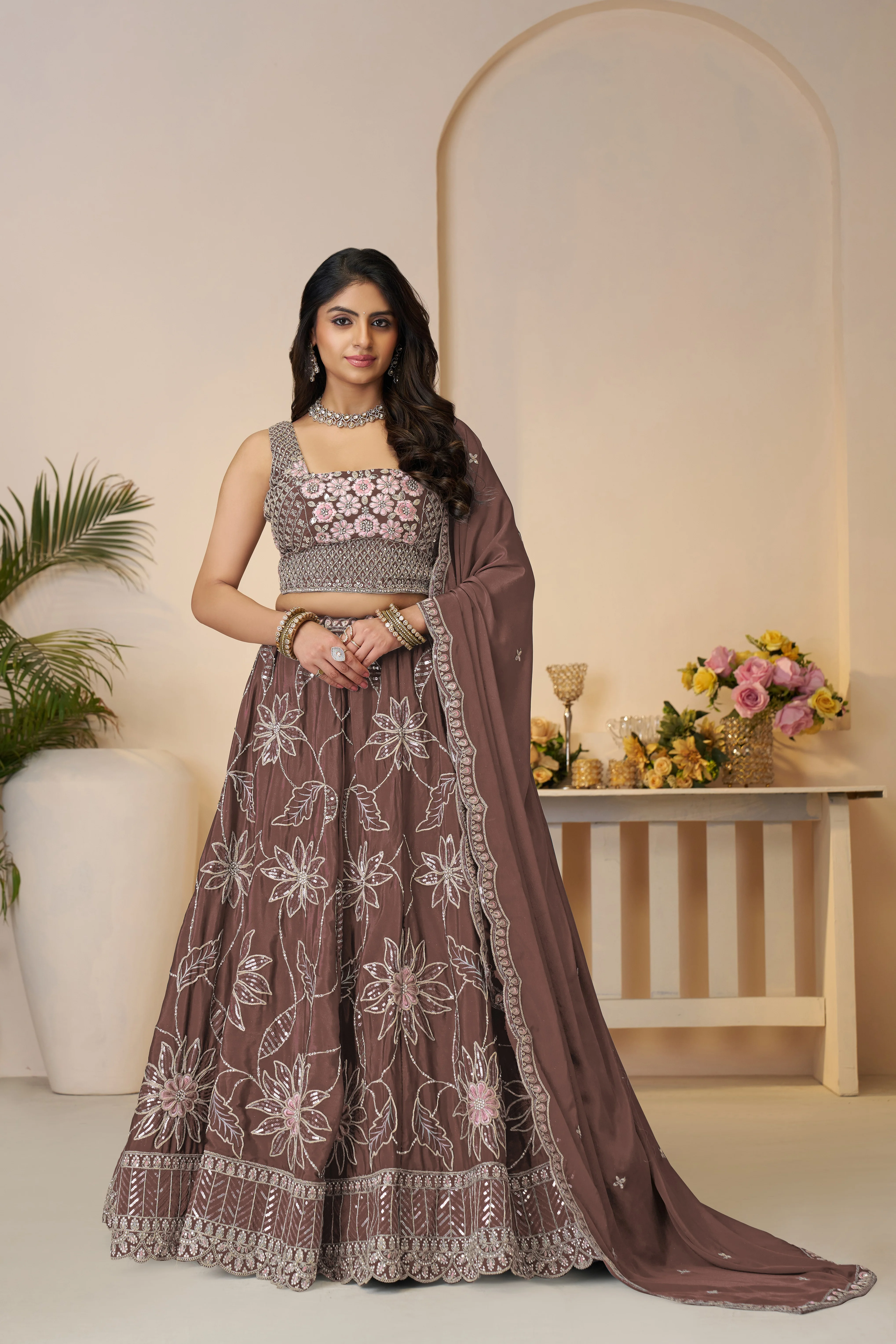 Kesar Fab Blossom Mauve Lehenga Kesar Fab Blossom Mauve Lehenga-Design No.-KF-28-Onion