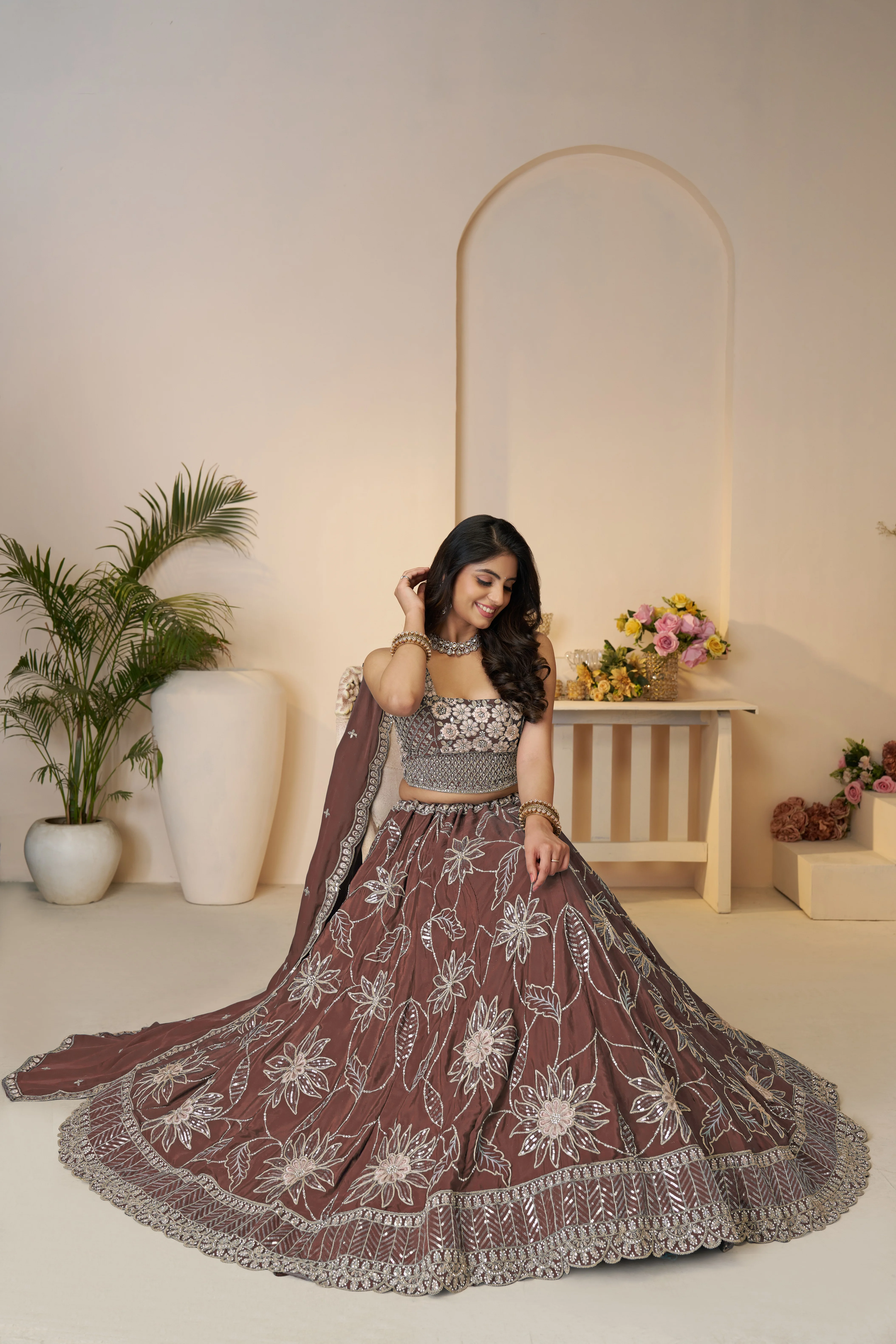 Kesar Fab Blossom Mauve Lehenga - Image 2