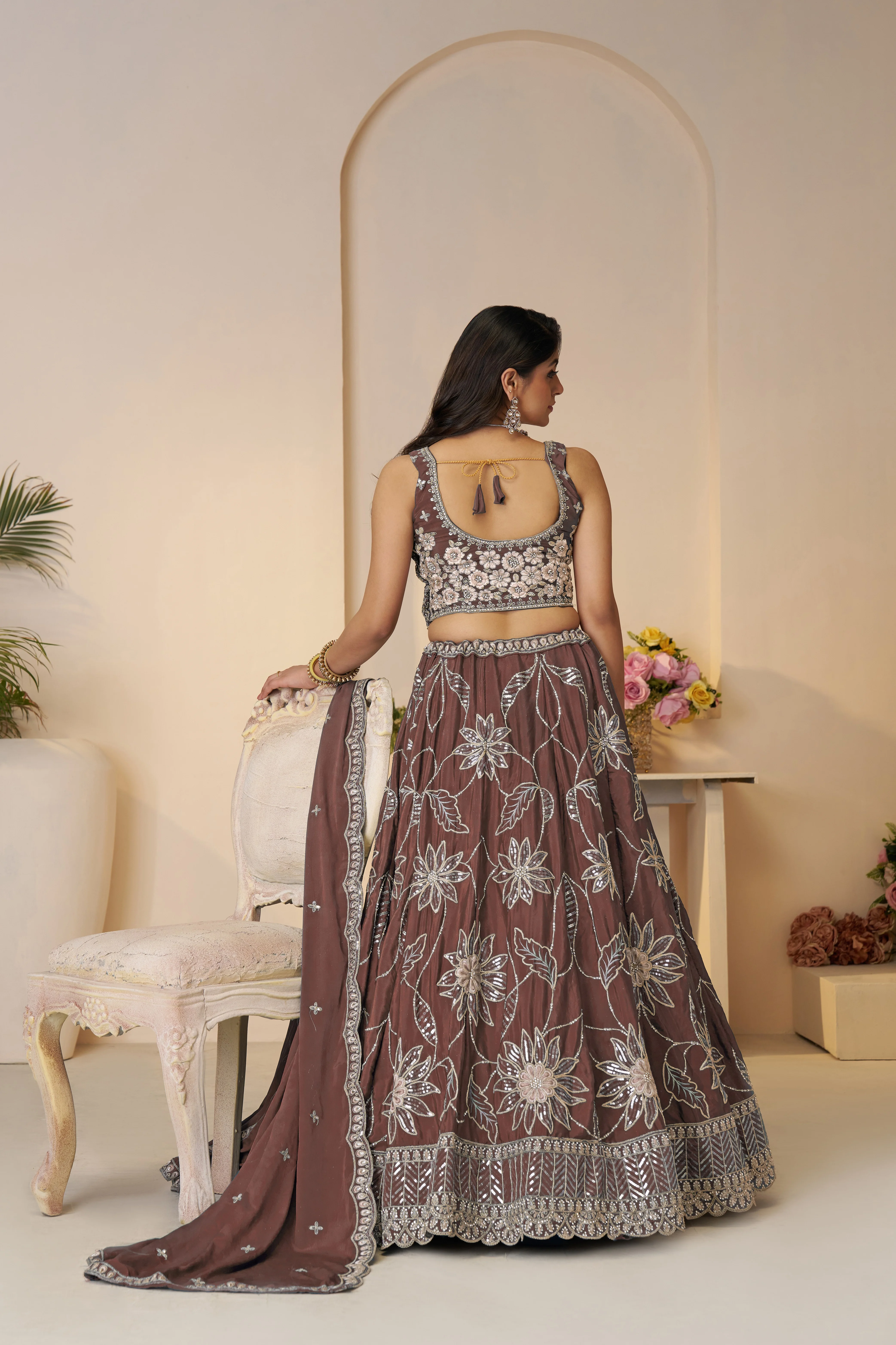 Kesar Fab Blossom Mauve Lehenga - Image 4