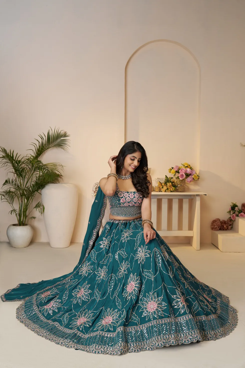Kesar Fab Blue Elegance Lehenga Choli - Image 3