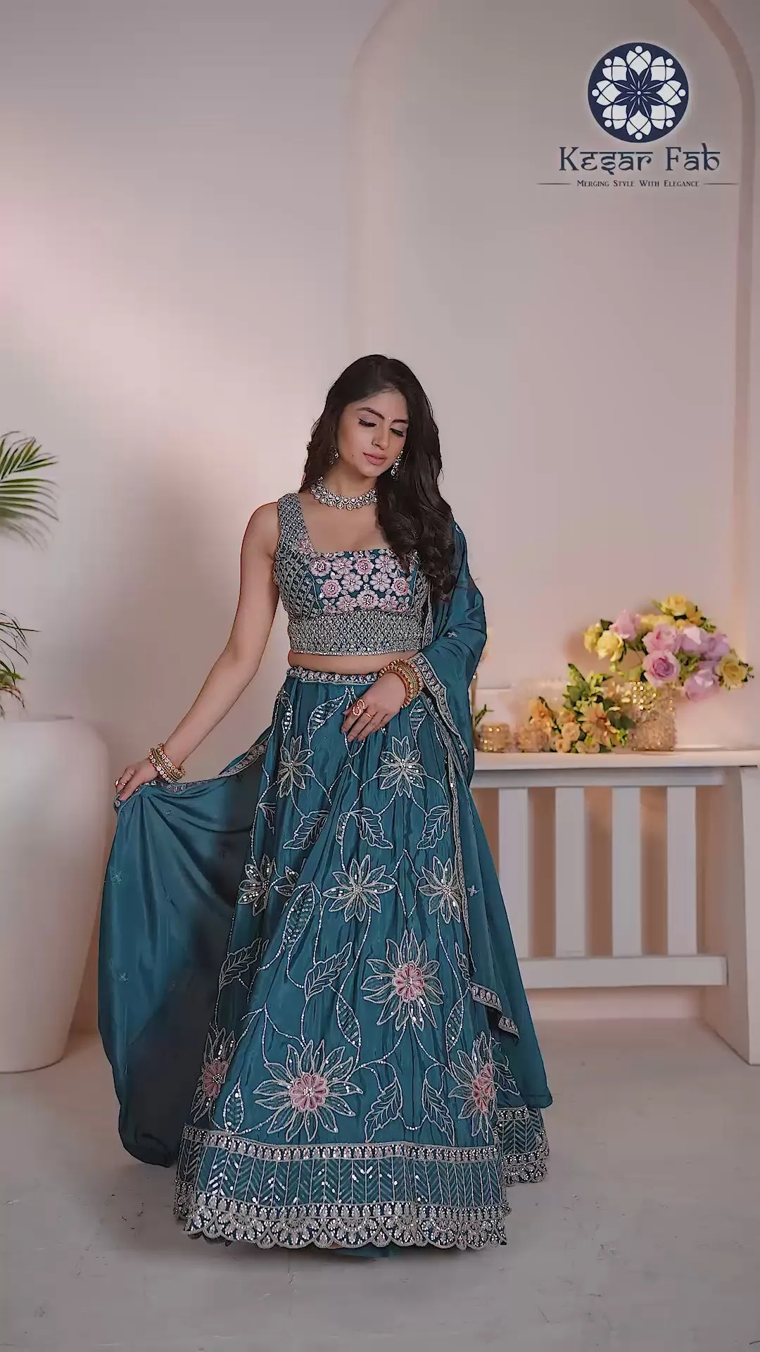 Kesar Fab Blue Elegance Lehenga Choli - Image 5