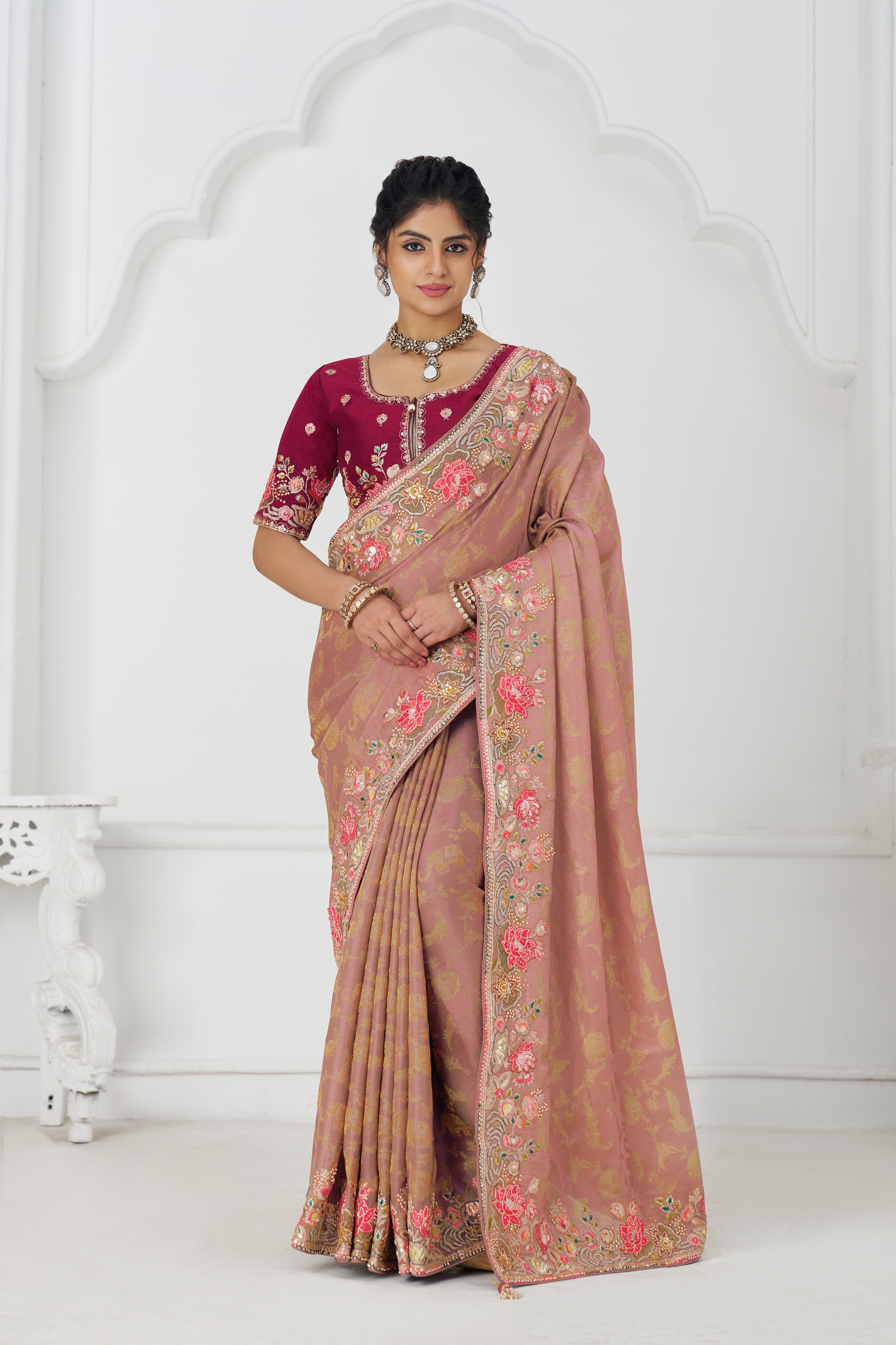 Kesar-Fab-Elegance-Peach-Dola-Viscose-Silk-Saree-with-Multicolor-Embroidery-KF-112-Peach-2.webp