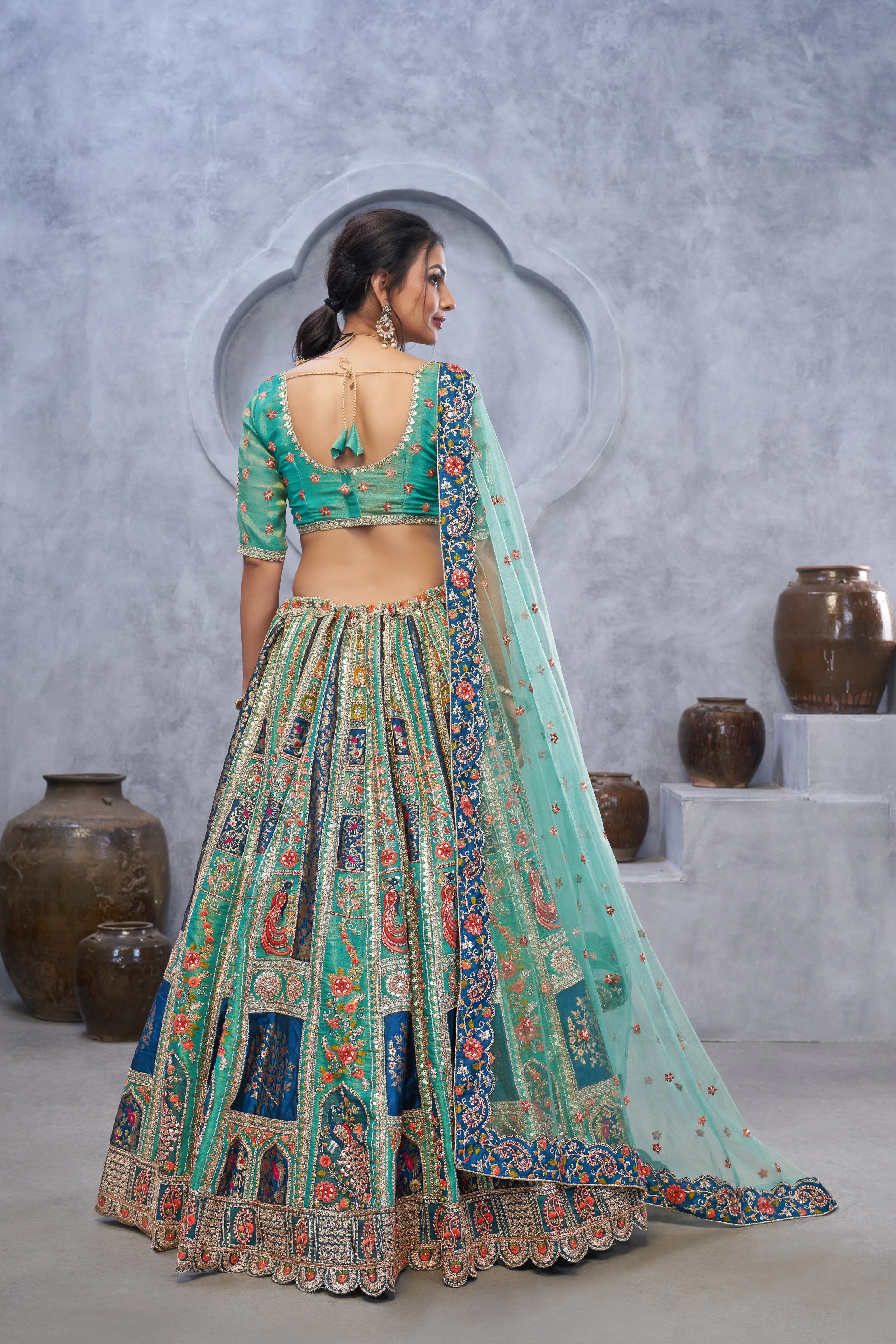 Kesar Fab Graceful Bagh Green Lehenga Choli - Image 2