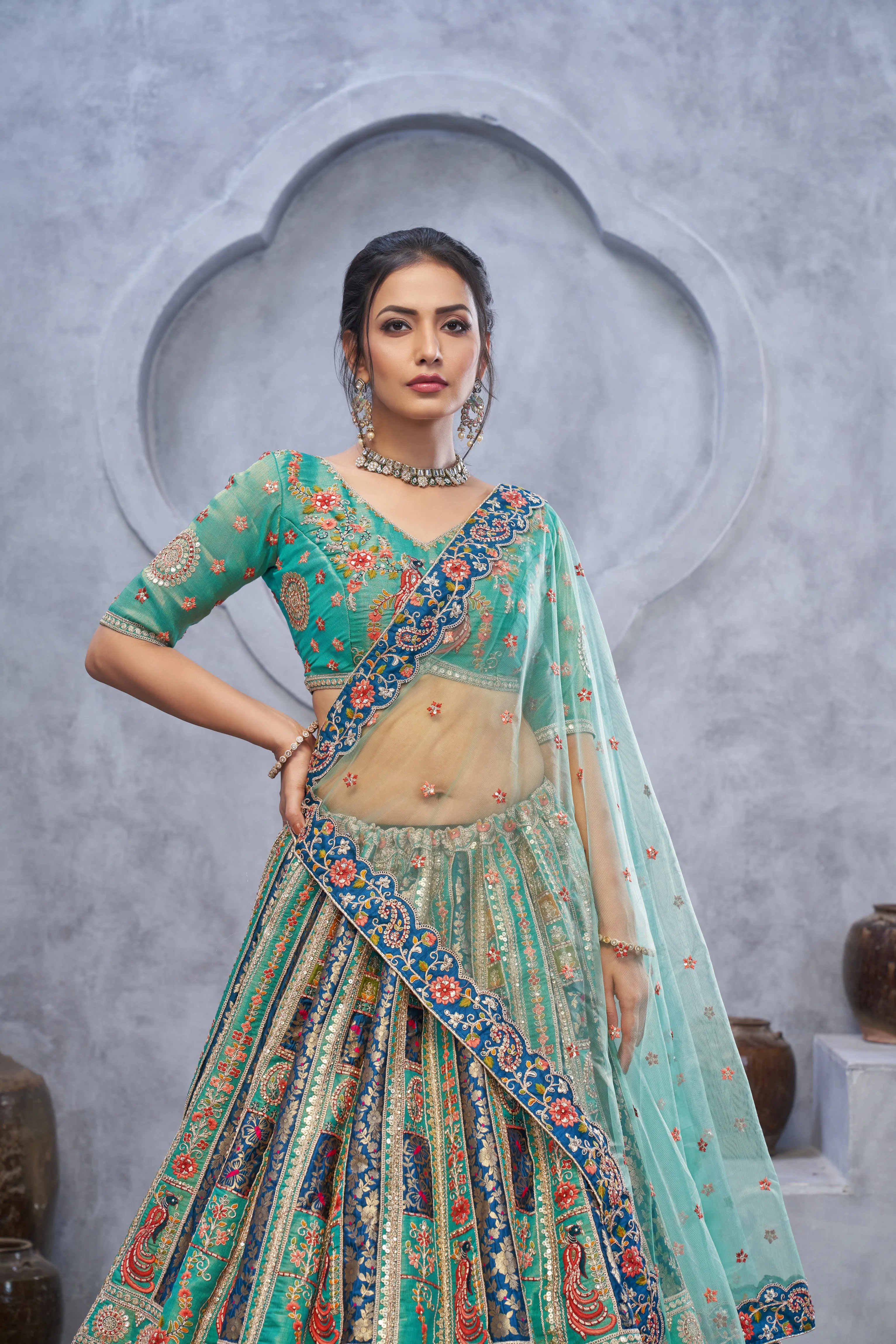 Kesar Fab Graceful Bagh Green Lehenga Choli - Image 3