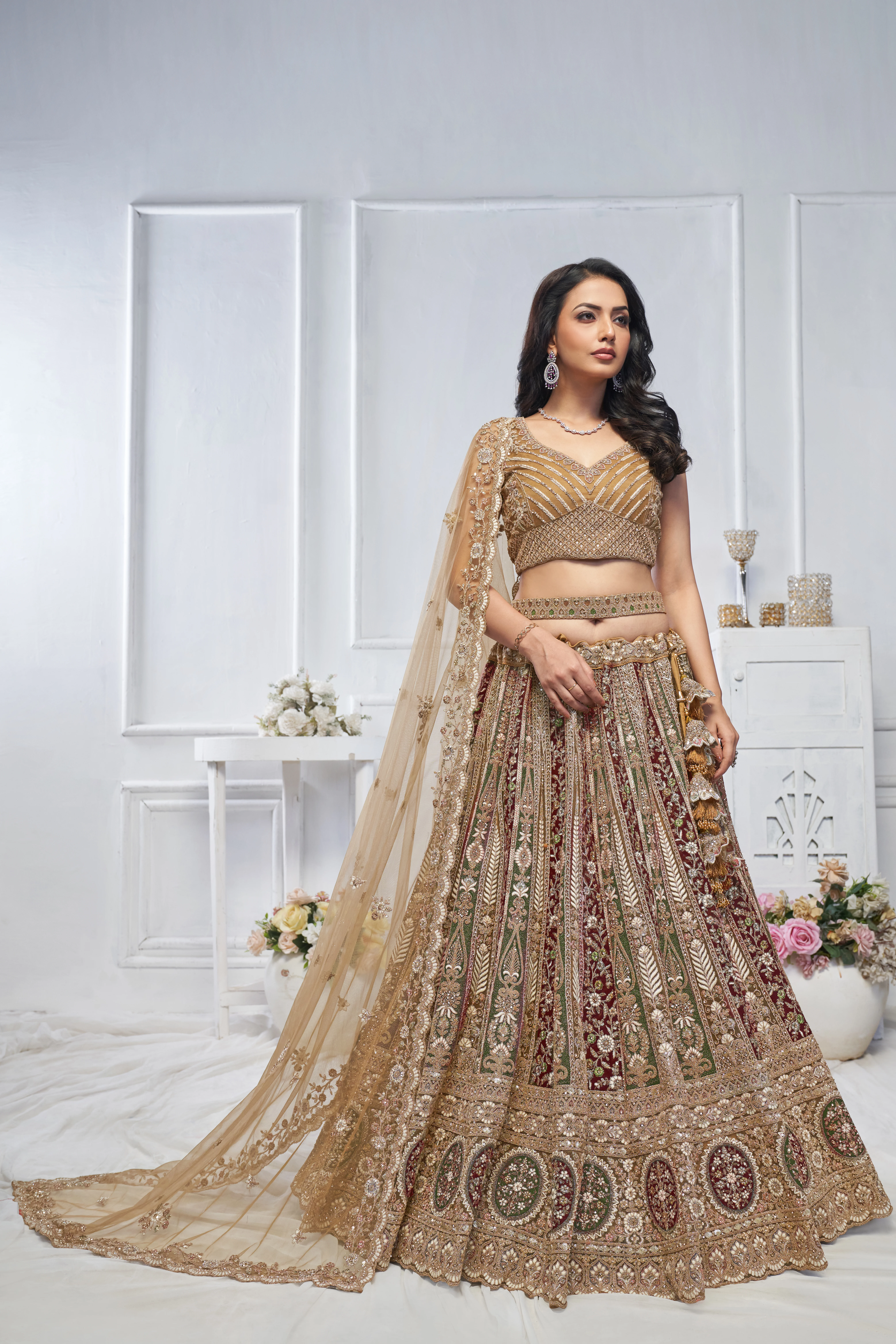 Kesar Fab Majestic Mustard Golden Bridal Lehenga Choli Set - Image 2