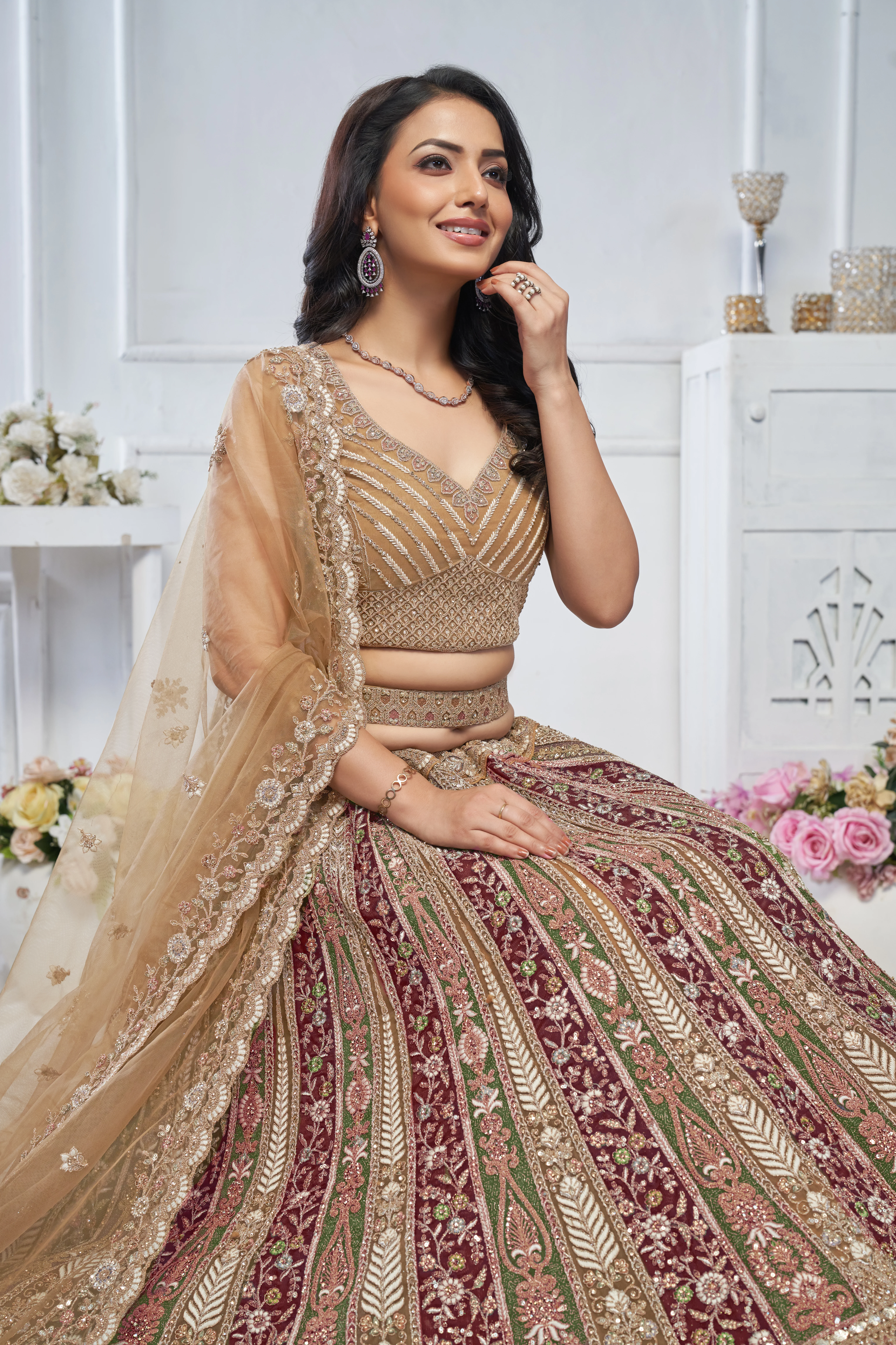 Kesar Fab Majestic Mustard Golden Bridal Lehenga Choli Set - Image 5