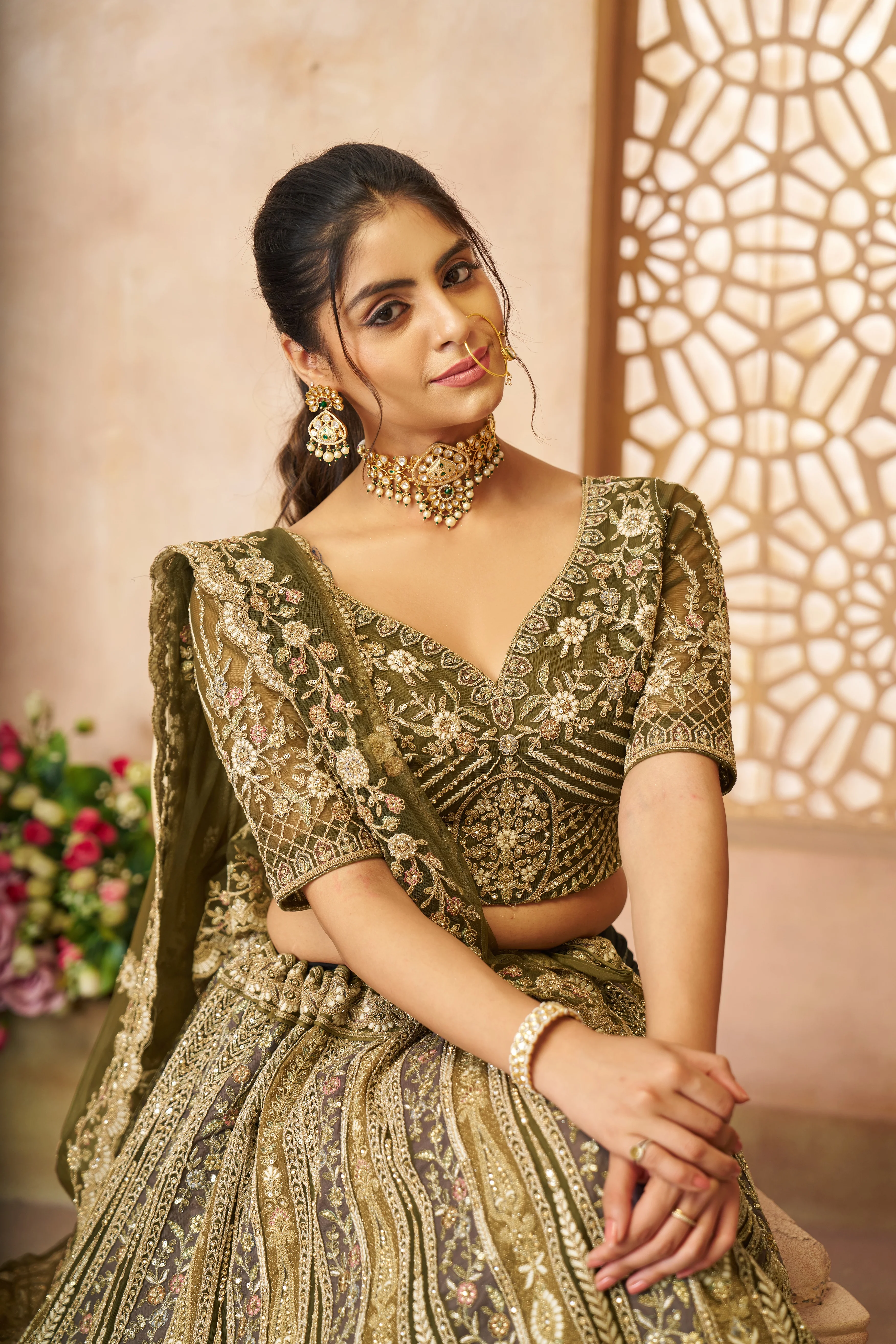 Kesar Fab Mehendi Mystique Bridal Lehenga Choli - Image 3