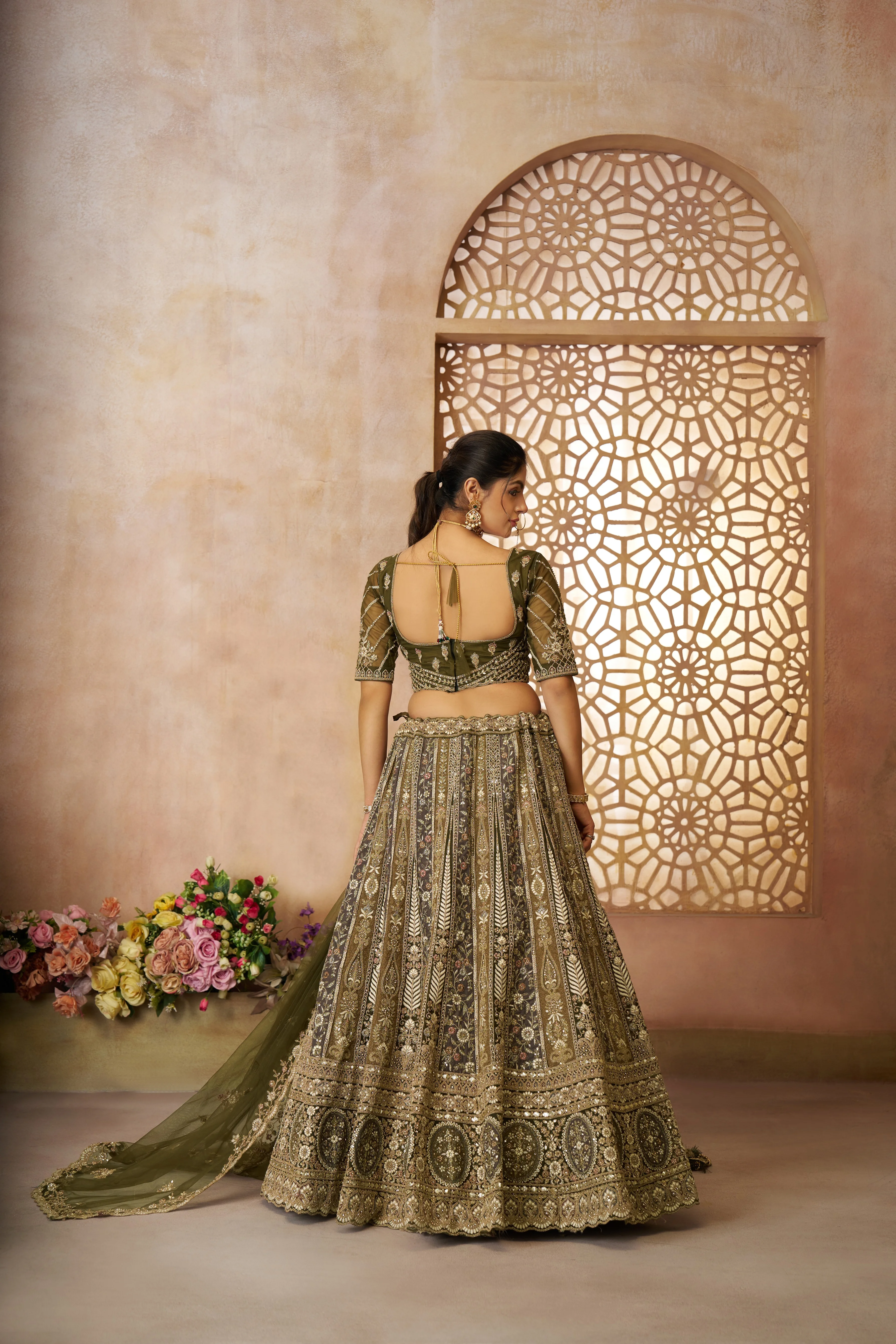 Kesar Fab Mehendi Mystique Bridal Lehenga Choli - Image 5