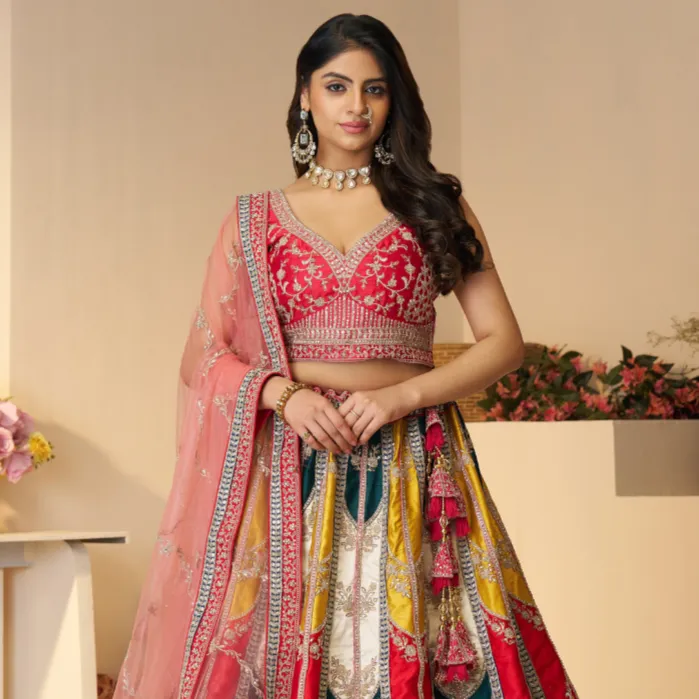 Kesar Fab Multicolor Elegance Lehenga Choli Kesar Fab Multicolor Elegance Lehenga Choli-Design No.-KF-87-Multi-color