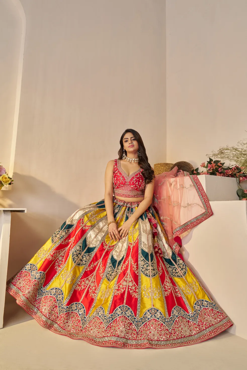 Kesar Fab Multicolor Elegance Lehenga Choli - Image 2