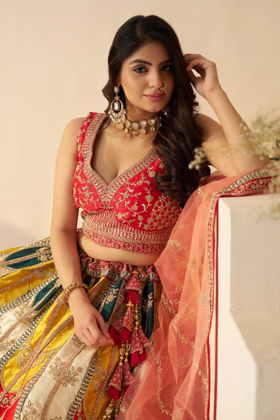 Kesar Fab Multicolor Elegance Lehenga Choli - Image 4