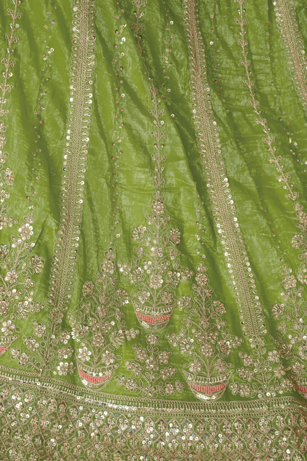 Kesar Fab Radiant Mehendi Sparkle Green Lehenga Choli - Image 5