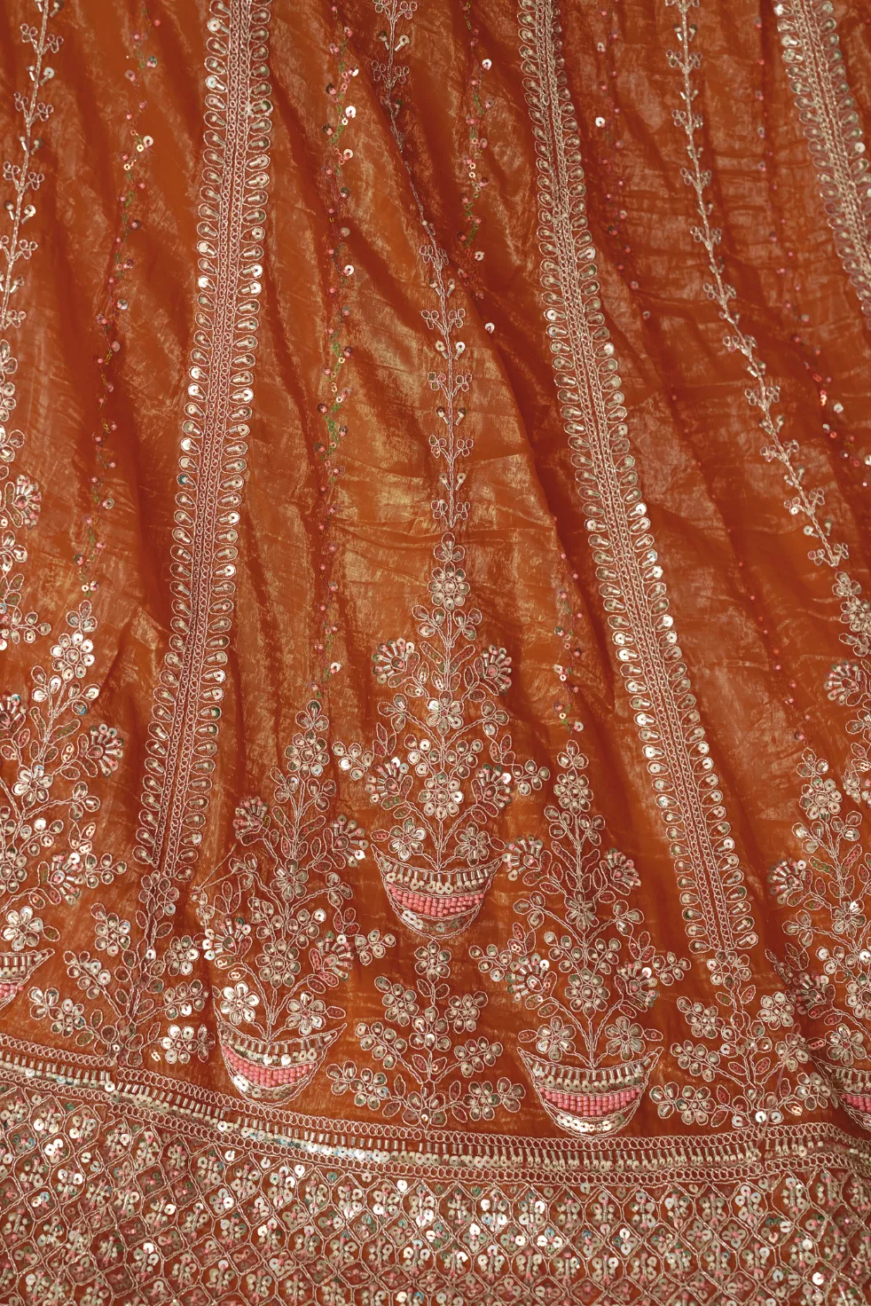 Kesar Fab RegalRust Rustic Orange Bridal Lehenga Choli - Image 5