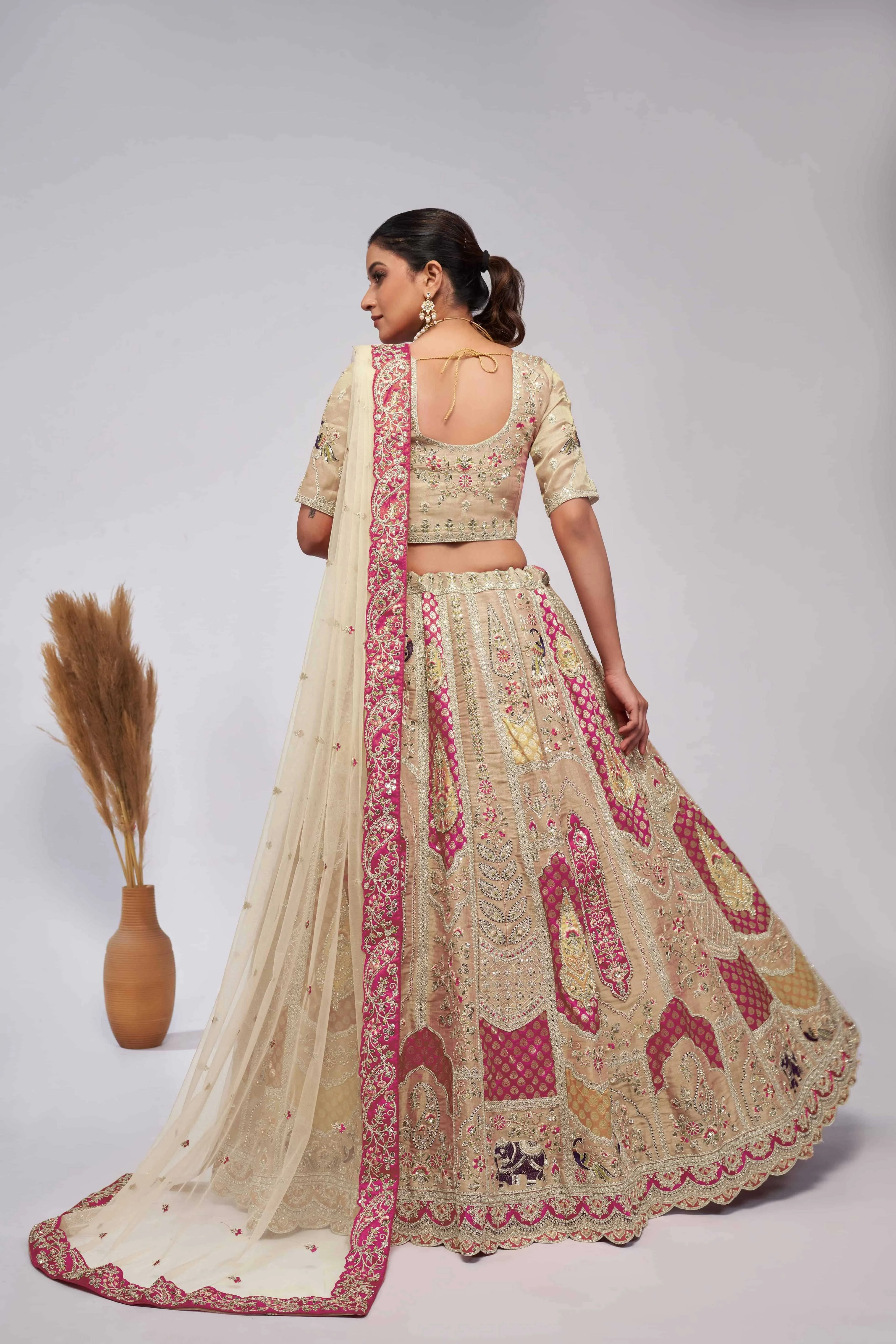 Kesar Fab Royal Ivory Peacock Lehenga Choli - Image 3