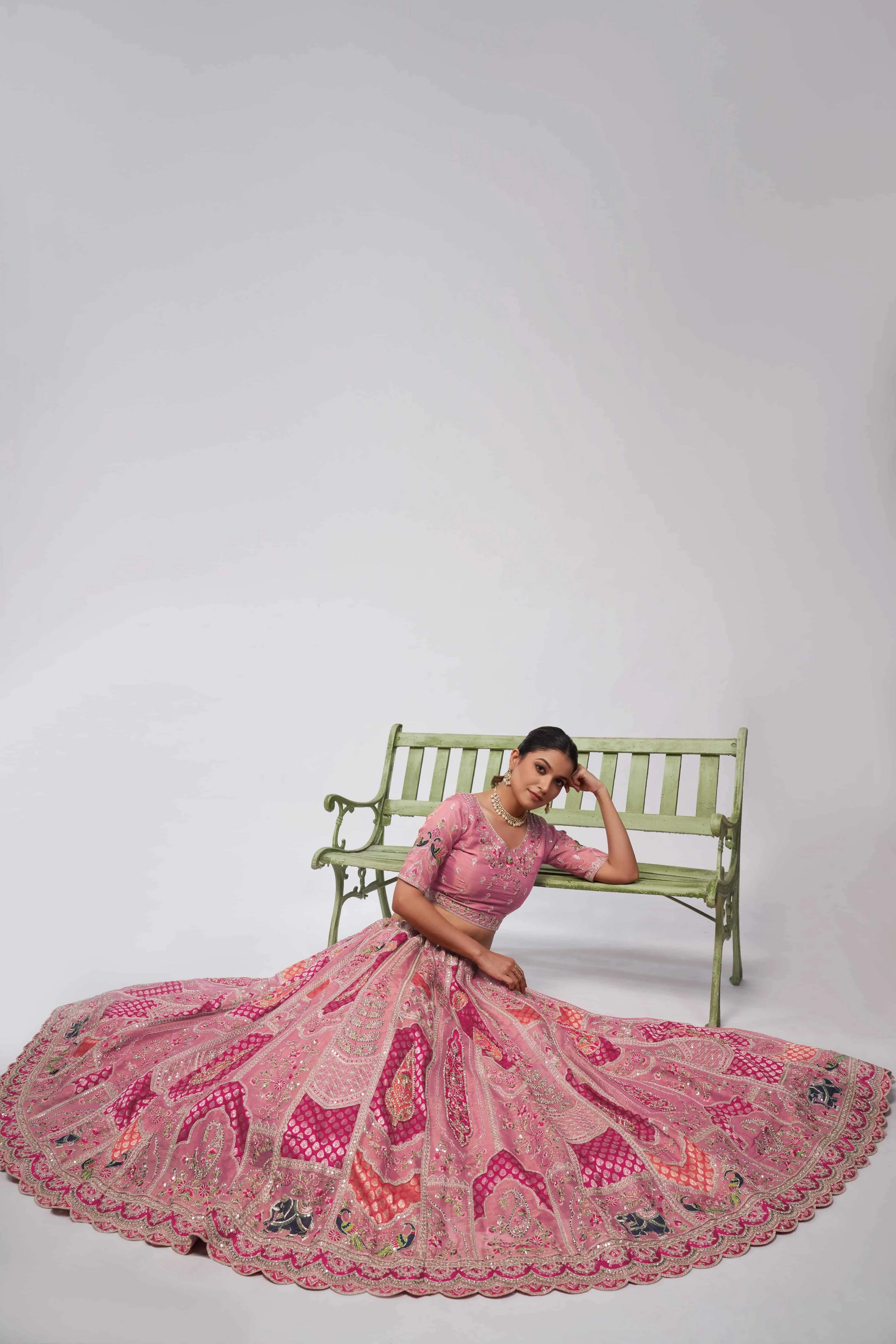 Kesar Fab Royal Paisley Pink Lehenga Choli - Image 5