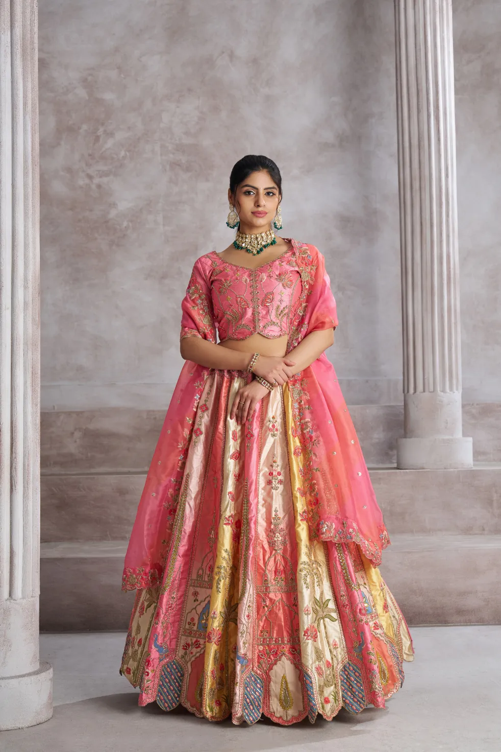 Kesar Fab Royal Pink Banarasi Lehenga Choli Kesar Fab Royal Pink Banarasi Lehenga Choli-Design No.-KF-73-Pink