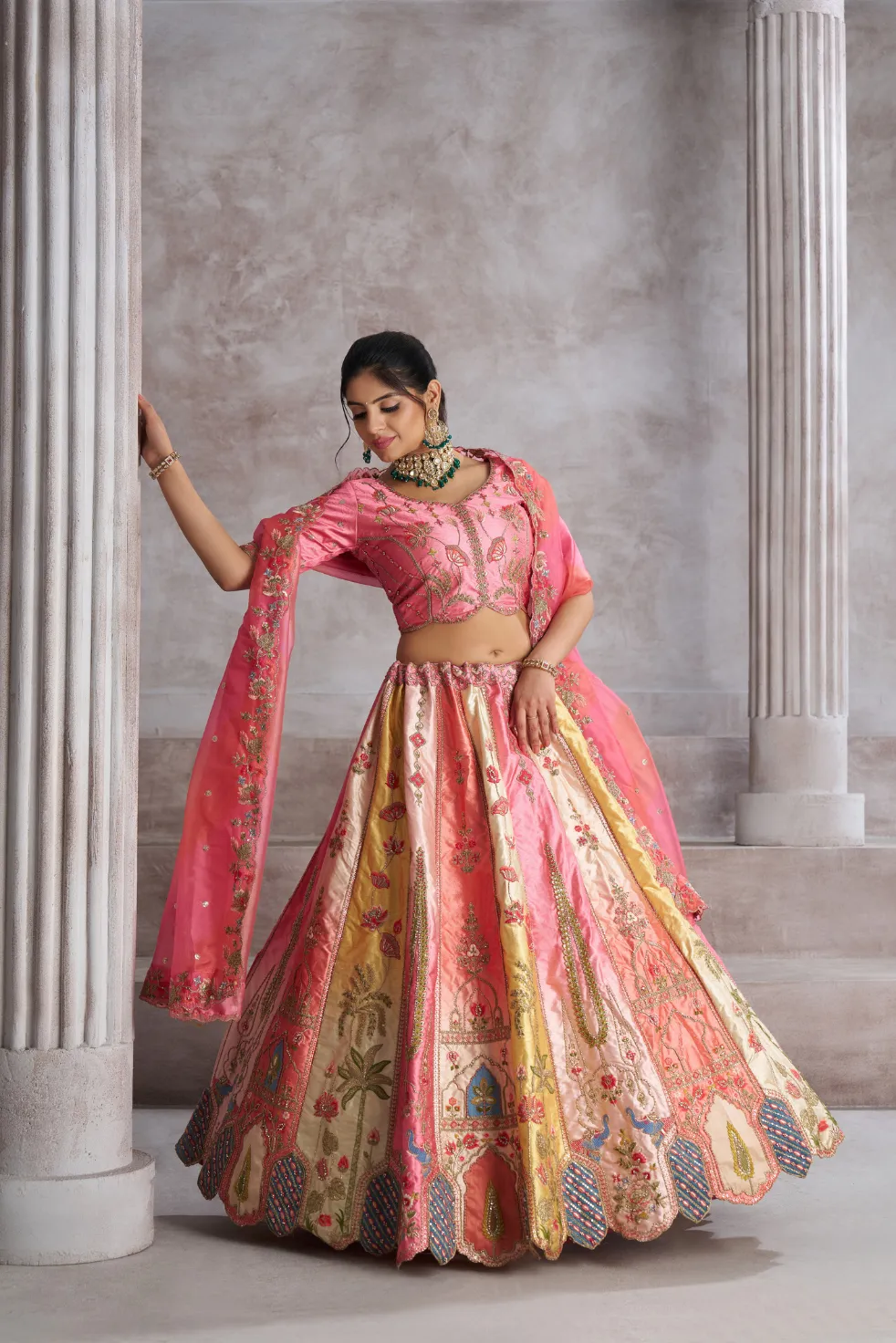 Kesar Fab Royal Pink Banarasi Lehenga Choli - Image 3