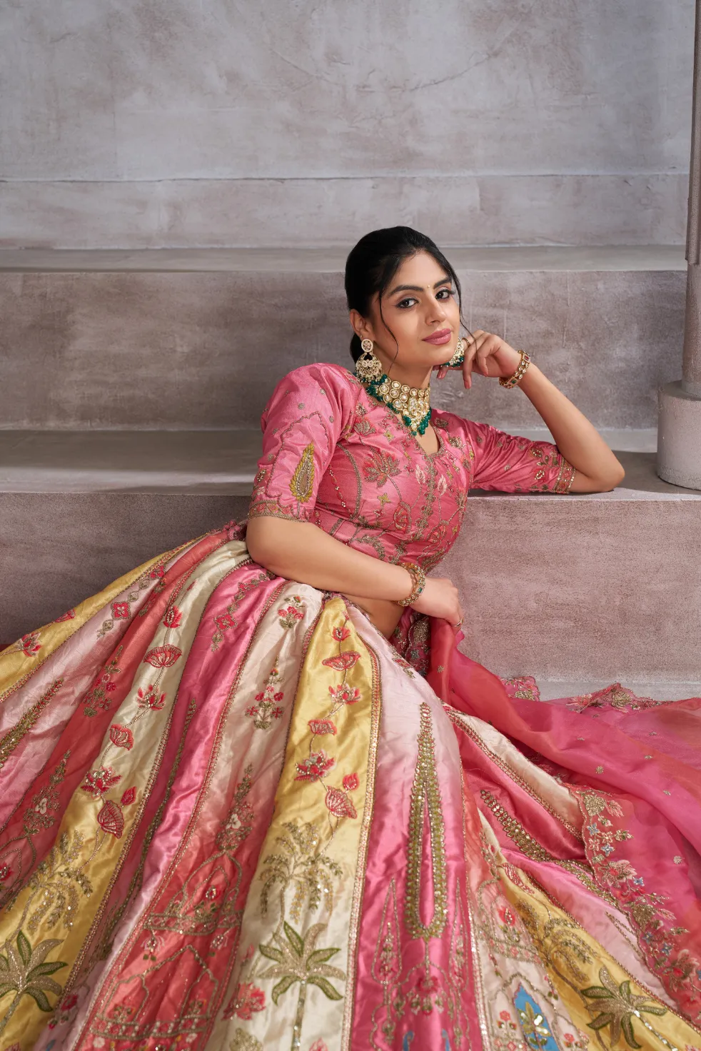 Kesar Fab Royal Pink Banarasi Lehenga Choli - Image 4