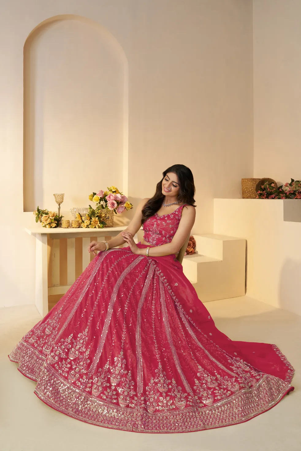 Kesar Fab Royale Pink Paisley Lehenga Choli - Image 4