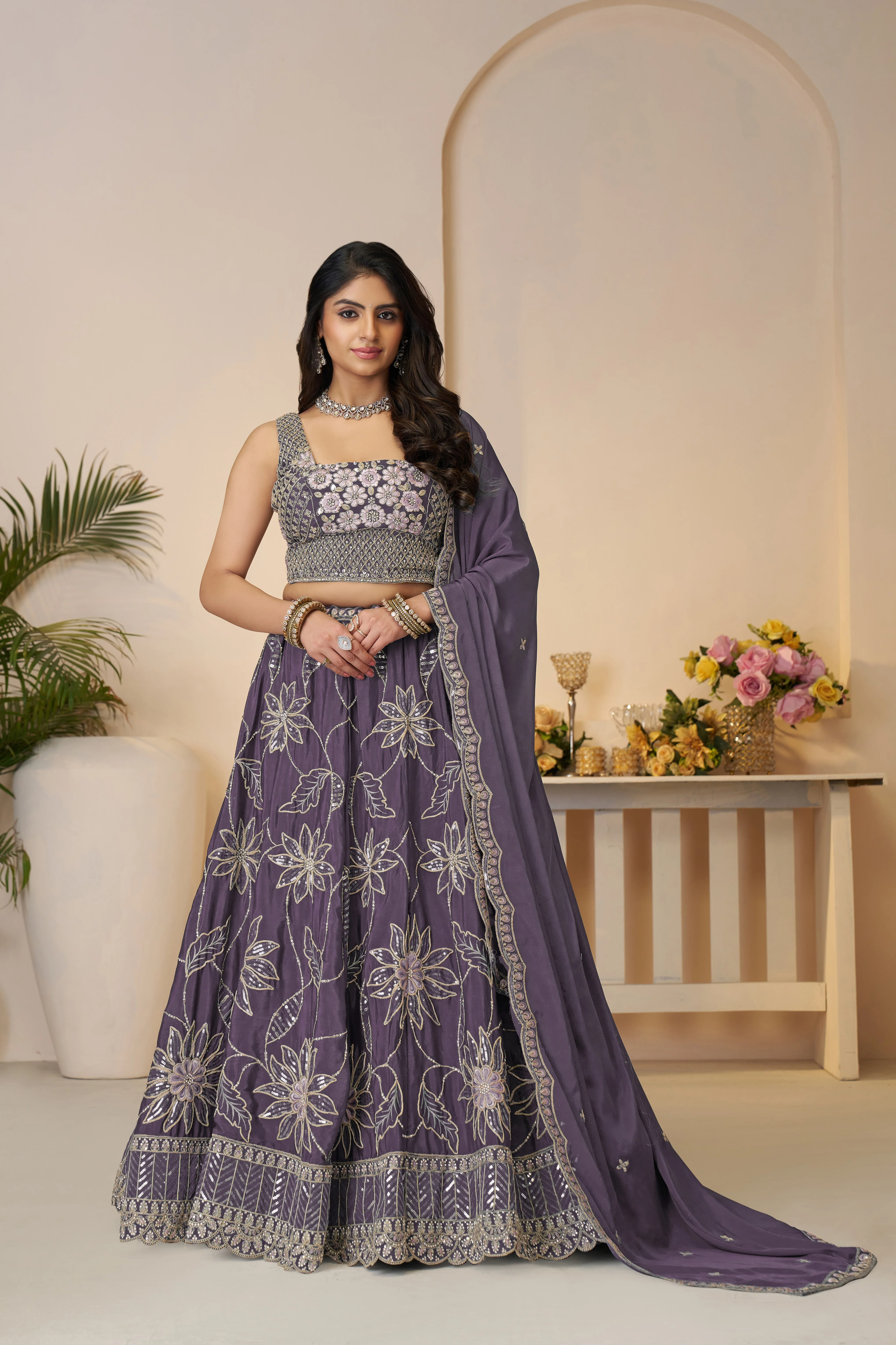 Kesar Fab Royale Purple Zari Lehenga Set Kesar Fab Royale Purple Zari Lehenga Set-Design No.-KF-28-Purple