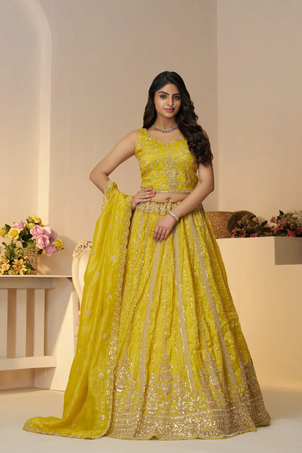 Kesar Fab Sunlit Elegance Lehenga Kesar Fab Sunlit Elegance Lehenga-Design No.-KF-44-Yellow