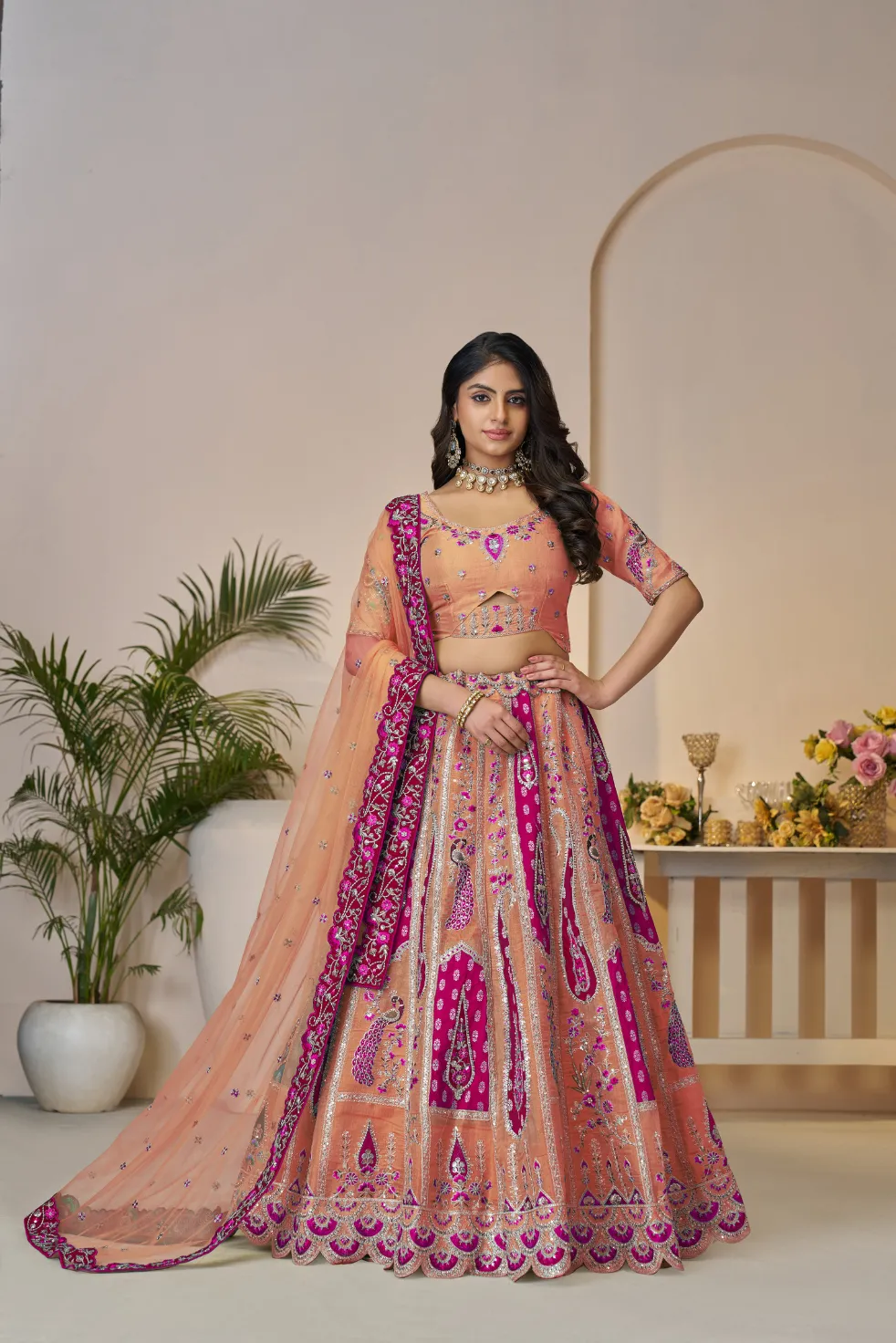 Kesar Fab Sunrise Elegance Lehenga Choli Kesar Fab Sunrise Elegance Lehenga Choli-Design No.-KF-484-Orange