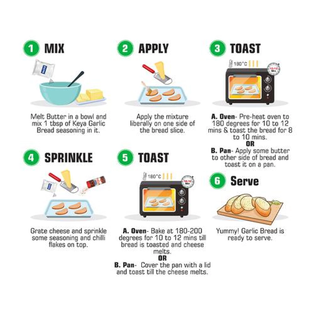 Keya Garlic Bread Seasoning Mix - Easy - Image 6