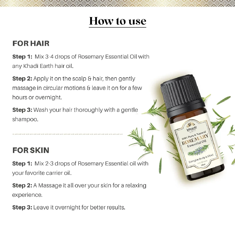 Khadi Earth 100% Pure and Natural Rosemary Essential Oil - Image 5