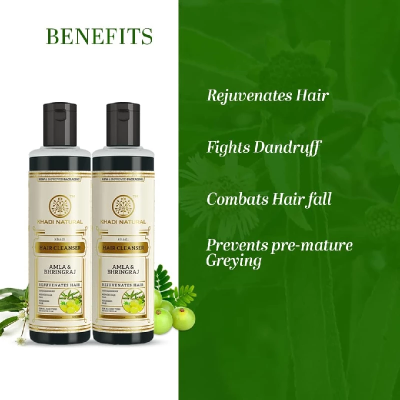Khadi Natural Amla & Bhringraj Hair Cleanser SLS Paraben Free - Image 2