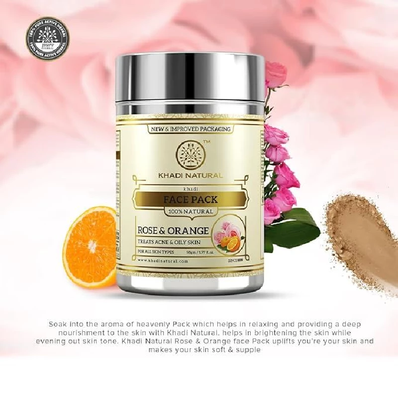 Khadi Natural Ayurvedic Rose & Orange Face Pack - Image 5