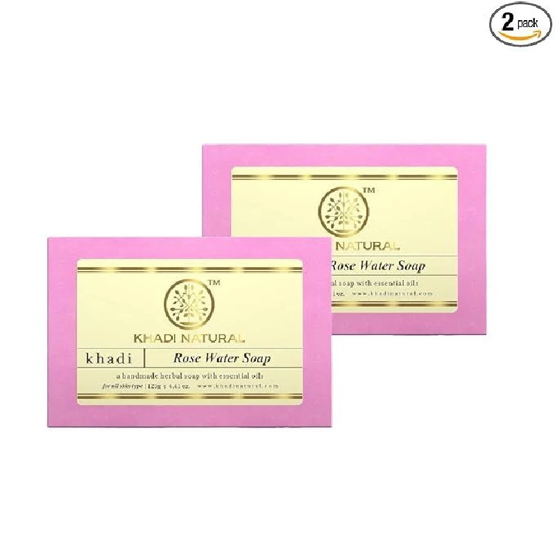 Khadi Natural Herbal Rosewater Handmade Soap (pack Of 2)